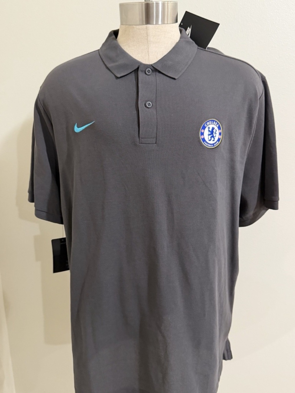 NWT Nike Chelsea Football Club Dark Gray Polo Men's XXL